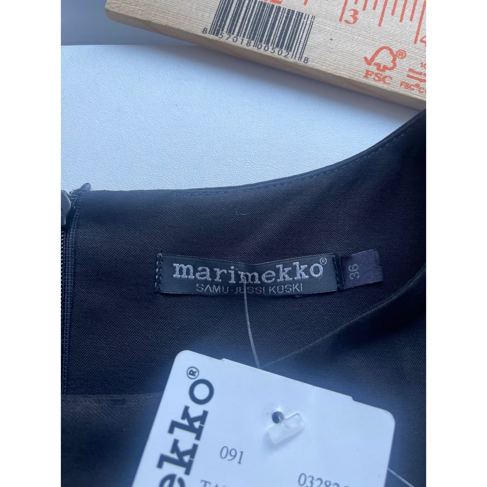 Marimekko Tamson 1 Black Shift Dress Samu-Jussi Koski Sleeveless Viscose Size 36 - Picture 3 of 8